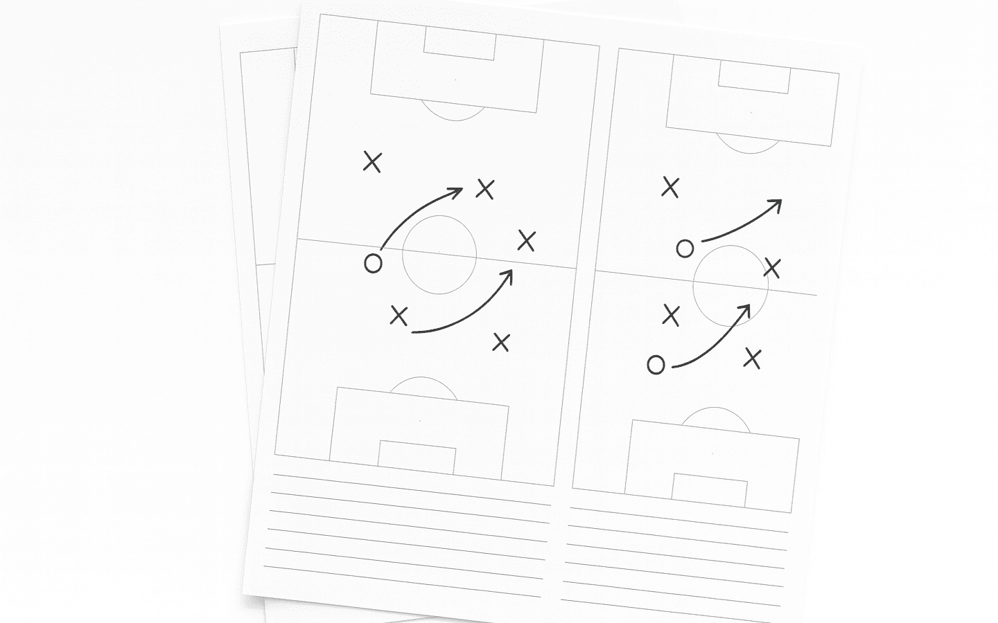 Schemi con due campi da calcio affiancati